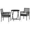 vidaXL Puutarhan Bistro Set 3 pcs Musta polyrottinki