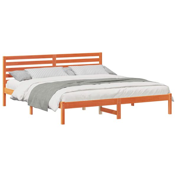 vidaXL S&auml;ngyn runko Vaha ruskea 6FT Super King Size Massiivinen m&auml;nty