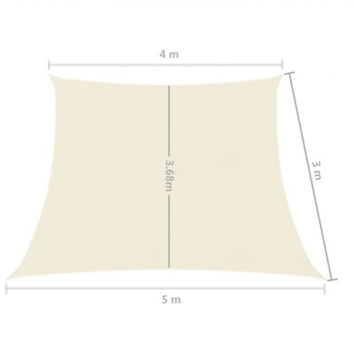 vidaXL Aurinkopurje 160 g/m² kerma 4/5x3 m HDPE