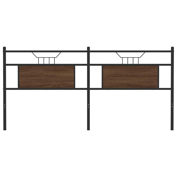 vidaXL S&auml;ngynp&auml;&auml;ty ruskea tammi 180 cm tekninen puu ja ter&auml;s