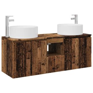 vidaXL Kylpyhuoneen kaappisetti 3 kpl Vanha puu 49,5 x 44,5 x 65,5 cm