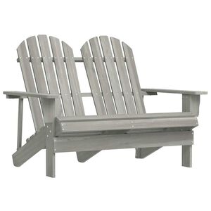 vidaXL 2-istuttava Adirondack-puutarhatuoli t&auml;ysi kuusi harmaa