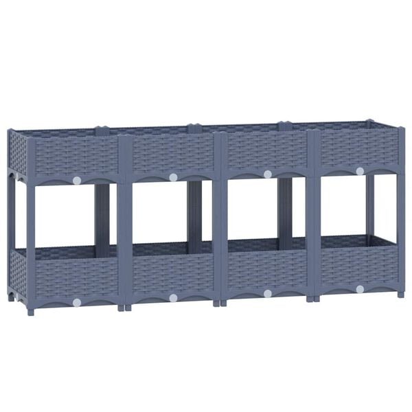 vidaXL Korotettu kukkalaatikko 160x40x71 cm polypropeeni