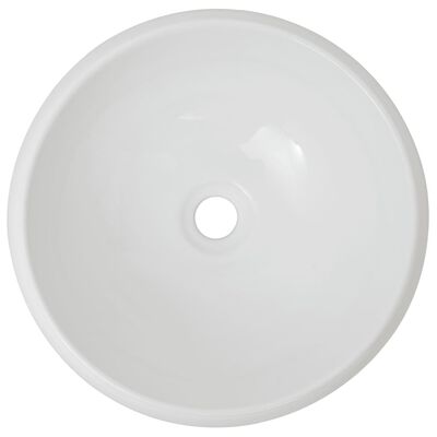 vidaXL Kaksiosainen kylpyhuoneen kalustesarja keraaminen valkoinen