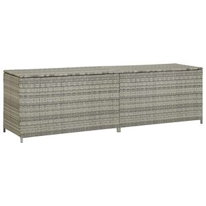 vidaXL Puutarhan s&auml;ilytyslaatikko polyrottinki 200x50x60 cm harmaa