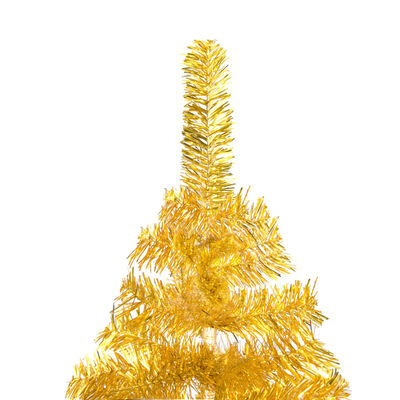 vidaXL Tekojoulukuusi telineellä esivalaistu kulta 180 cm PET
