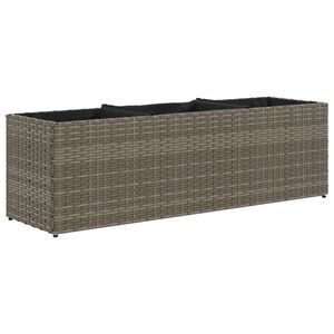 vidaXL Ulkokukkalaatikko 3 ruukulla harmaa 105x30x32 cm polyrottinki