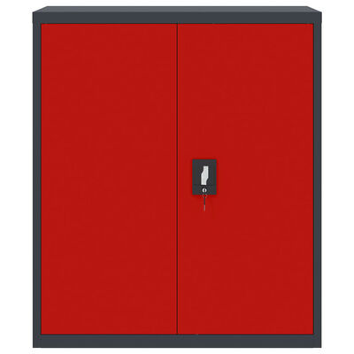 vidaXL Arkistokaappi antrasiitti ja punainen 90x40x105 cm teräs