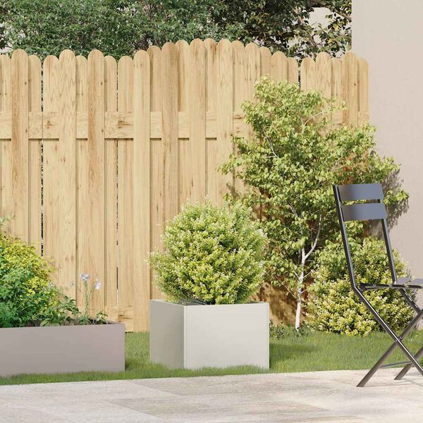 vidaXL Kukkalaatikko valkoinen 40x40x30 cm teräs