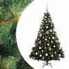 vidaXL Muovinen joulukuusi koristeilla 120 cm 150 LEDi&auml;