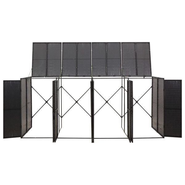 vidaXL Nelj&auml;n roska-astian vaja musta 274x80x117 cm polyrottinki