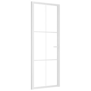 vidaXL Sis&auml;ovi 76x201,5 cm valkoinen ESG-lasi ja alumiini