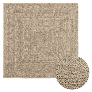 vidaXL Matto ZIZUR beige 120x120 cm juuttityyli sis&auml;- ja ulkok&auml;ytt&ouml;&ouml;n