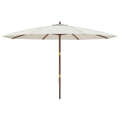 vidaXL Puutarhan aurinkovarjo puutolppa hiekka 400x273 cm