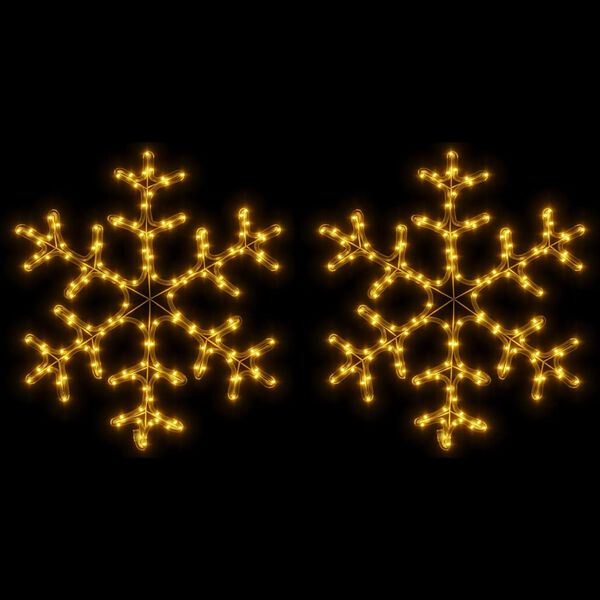 vidaXL Lumihiutale joulukoriste LED-valot 2 kpl l&auml;mmin valk. 59x59 cm