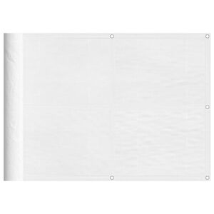 vidaXL Parvekesuoja valkoinen 75x1000 cm 100% polyesteri Oxford kangas