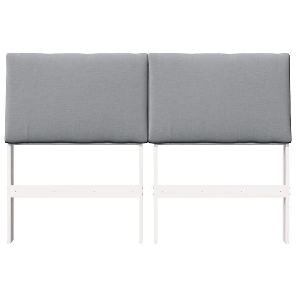 vidaXL Verhoiltu s&auml;ngynp&auml;&auml;ty Vaaleanharmaa 140 cm Massiivinen m&auml;nty