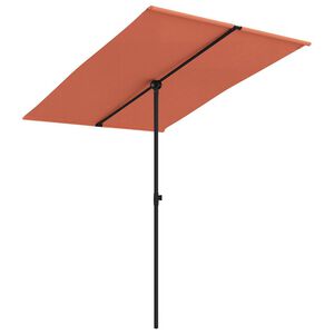 vidaXL Aurinkovarjo alumiinitolpalla 2x1,5 m terrakotta