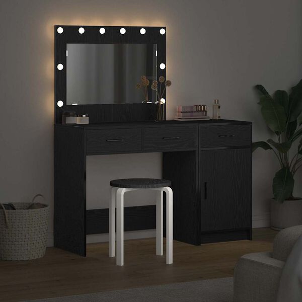 vidaXL Meikkip&ouml;yt&auml; ovella 2 pcs Musta 40 x 41 x 75 cm Tekninen puu