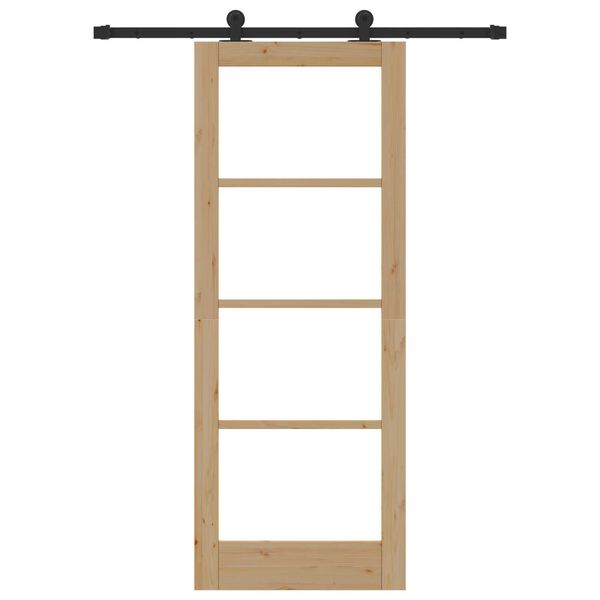 vidaXL Liukuovi ORKDAL Luonnollinen 78 x 202 cm T&auml;ysi m&auml;nty ja lasi