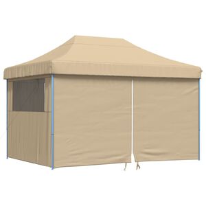 vidaXL Taitettava pop-up juhlateltta 4 sivusein&auml;ll&auml; beige