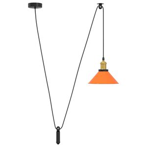 vidaXL Riippuvalaisin Korkeuss&auml;&auml;dett&auml;v&auml; E27 Kiilt&auml;v&auml; Oranssi &Oslash; 22 cm