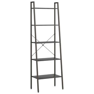vidaXL 5-kerroksinen Lattiahylly musta 56x35x174 cm