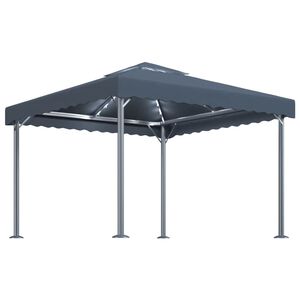 vidaXL Huvimaja LED-valonauhoilla 300x300 cm antrasiitti alumiini