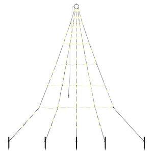 vidaXL LED-joulukuusi maapistokkeilla L&auml;mpim&auml;n Valkoinen 182 cm