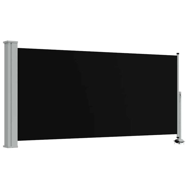 vidaXL Sis&auml;&auml;nvedett&auml;v&auml; terassin sivumarkiisi 120 x 300 cm musta
