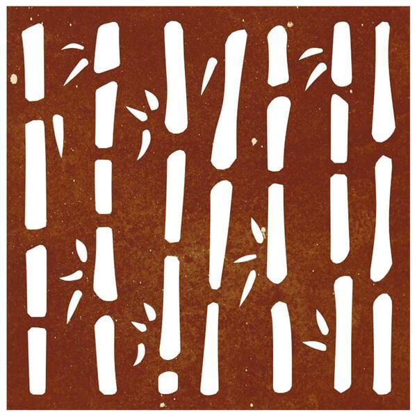 vidaXL Puutarhasein&auml;koriste 55x55 cm corten ter&auml;s bambukuvio