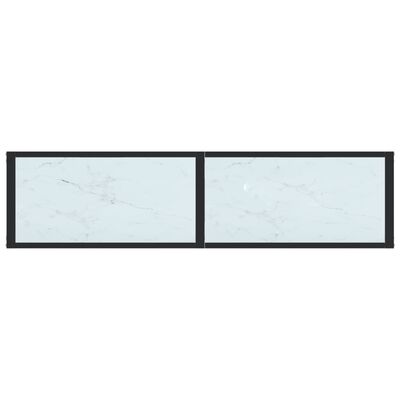 vidaXL Konsolipöytä valkoinen marmori 140x35x75,5 cm karkaistu lasi