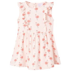 vidaXL Lasten mekko r&ouml;yhel&ouml;ill&auml; pehme&auml; pinkki 92