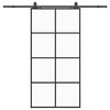 vidaXL Liukuovi rautaosilla musta 102,5x205 cm ESG-lasi