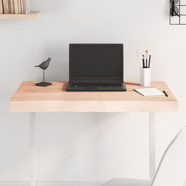 vidaXL Pöytälevy 80x60x(2-6) cm käsittelemätön täysi puu elävä reuna