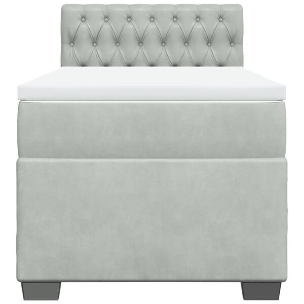 vidaXL Jenkkis&auml;nky patjalla vaaleanharmaa 80x200 cm sametti