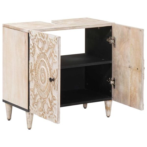 vidaXL Kylpyhuoneen allaskaappi ovella Valkoinen 62 x 33 x 58 cm