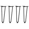 vidaXL Sohvapöydän hiusneulajalat 4 kpl musta 42 cm täysteräs