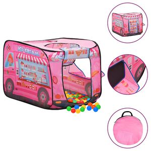vidaXL Lasten leikkiteltta 250 pallolla pinkki 70x112x70 cm