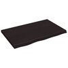 vidaXL Kylpyhuoneen ty&ouml;taso t.ruskea 80x50x(2-4)cm k&auml;sitelty t&auml;yspuu