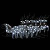 vidaXL Poro ja reki joulukoriste 140 LED-valoa ulkok&auml;ytt&ouml;&ouml;n hopea