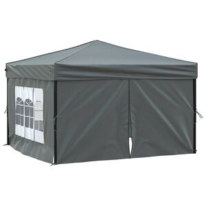 vidaXL Kokoontaittuva juhlateltta sivuseinill&auml; antrasiitti 3x3 m