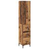 vidaXL Korkea kaappi Vanha Puu 34,5 x 34 x 180 cm Tekninen puu