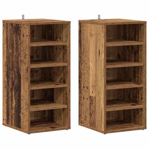vidaXL Kenk&auml;kaapit 2 kpl vanha puu 32x35x70 cm lastulevy
