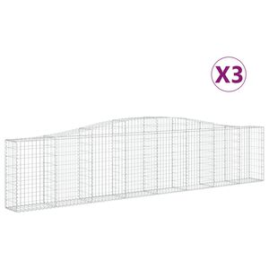vidaXL Kaarevat kivikorit 3 kpl 400x30x80/100 cm galvanoitu rauta