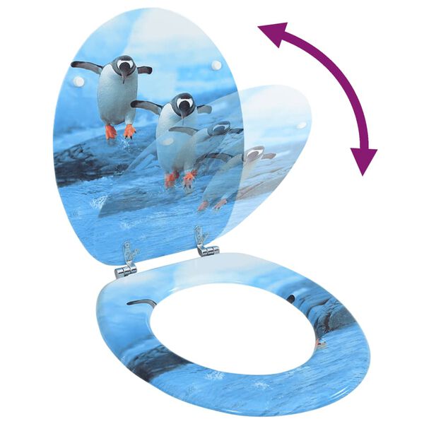 vidaXL WC-istuin kannella MDF pingviinikuosi