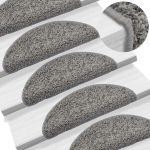 vidaXL Portaiden matot 15 kpl 56x17x3 cm harmaa puolipy&ouml;re&auml;