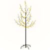 vidaXL Kirsikankukka LED-puu l&auml;mmin valkoinen 84 LED-valoa 120 cm