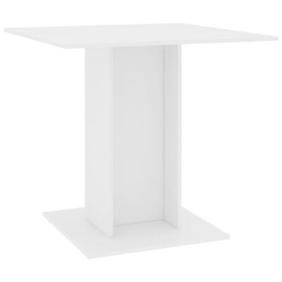 vidaXL Ruokapöytä valkoinen 80x80x75 cm tekninen puu