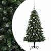 vidaXL Muovinen joulukuusi koristeilla 120 cm 150 LEDi&auml;